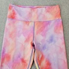 Zyia Yoga Pants Active Peach Purple Watercolor Ankle Leggings Women s 8-10