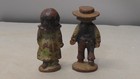 Pair Of Cast Iron Amish Children Ornaments Antique Vintage Desk Displays