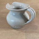 Vintage Williamsburg Pottery Salt Glaze Mini Pitcher Creamer Cobalt Blue Leaves