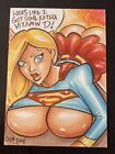 Supergirl Vitamin Dd Sketch Card Original Art Chris Mcjunkin 2025 New Hot Sexy 