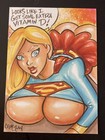Supergirl Vitamin Dd Sketch Card Original Art Chris Mcjunkin New Hot Sexy 