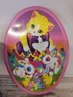 Vintage 1990s Lisa Frank Easter Purrfect Playtime Oval Tin Cats Bunnies Nice