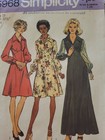 Vintage 70 s Simplicity 5968  Dress  Sewing Pattern Sz 10 B 32 5 Factory Folded