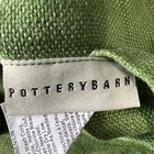 Pottery Barn Green Linen Square Throw Pillow Cover Button Closure 17 5  X 17 5 