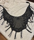 Vintage Beaded Capelet Collar Shrug Shawl Art Deco Iridescent Glass Fringe Mint