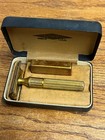 Vintage 1940 s Gold Tech Gillette Fat Handle Safety Razor Case   Blade Holder