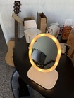 Led Lighted Magnifying Make-up Mirror Tabletop Round Rectangular Pink White