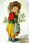 Kids  Lovely Little Girl With A Kitten Art Russian New Modern Postcard