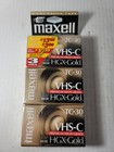 Maxell Tc-30 Vhs-c Premium High Grade Hgx-gold Camcorder 3-pack Tapes New Sealed