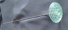 Antique Bumble Bee Honey Comb Hat Pin  Green blue Glass  large Victorian Hatpin