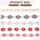 5 Yards 1 4 Inch Wide Delicate Floral Edge Lace Trim  Dark Pink-white-yellow
