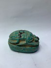 Ancient Egyptian Antique Statue Stone Scarab Symbol Seated 2 Anubis Sculpture
