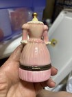 Vintage Dress Porcelain Hinged Jewelry Trinket Box Dress Bust Form Unbranded