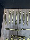 Lot Of 34 Vintage Brass Door Pull Handles With Backplates  Classic Style