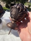 5 Floral Leaf Curtain Rod Resin Wood Finials 3   x4    Bronze Copper Tone Banister 