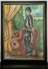Silk Kimono Lady Mixed Media With Pastel 33  Framed