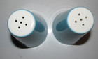 Vintage Mid Century Modern Mcm Turquoise Atomic Cone Salt   Pepper Shakers Cork