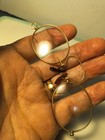  A Pair Of Antique Gold Oval Pince-nez Eyeglasses With Spring Bridge 