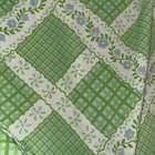 Vintage Flat Sheet Floral 60   s 70   s Green White Lavender Flowers Lattice 94x81