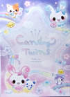 Q-lia Candy Twins Rabbit Cat Animal Mini Memo Pad Made In Japan 70 Sheets