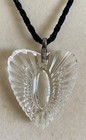 Vintage Waterford Irish Crystal Heart Pendant Necklace With Black Cord