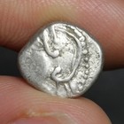 Ancient Celtic Horse Coin 80bc Gaul Silver Quinarius Sequani Tribe Gallic Celts