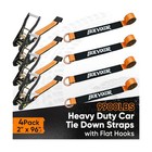 4 Pack Car Tie Down Straps For Trailers - 2  X 96  - 9900lbs Break Strength -   