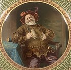 Antique Dresden Art Plate Tin Litho Jack Falstaff Meek Co Beer Tray Early 1900s