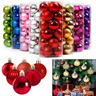 48x Christmas Balls Shatterproof Xmas Tree Ornaments Hanging Baubles Balls Decor