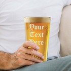 Custom Etched 16oz Pint Beer Glass - Your Text  
