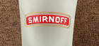 Smirnoff Vodka Frosted Shot Glass Vintage Barware Bar Heavy Base