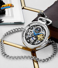 Mens Automatic Pocket Watch Skeleton Dial Mechanical Movement