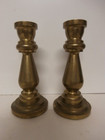 Antique Vintage Heavy Brass Solid Pair Candlestick Taper Candle Holder 5 5  Tall