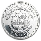 Liberia 2012 Large 1 2 Oz Silver Proof Color  2 Christmas new Year-rocking Horse