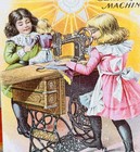 Antique C  1880 Domestic Sewing Machine Trade Card Sign Seamstress New Bedford