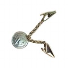 Gold Tone Watch Chain Fob With Two Spring Clips  Chain Type  Gold Color