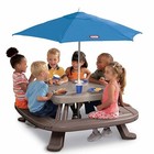 Toddlers Kids Outdoor Play Plastic Fold  n Store Picnic Table W  Market Umbrella