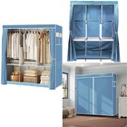Design Portable Closet Wardrobe Clothes Rack Storage Organizer Shelf Sky Blue Us