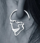Skull Cuff Earring - Silver - Biker Chic Steampunk Gothic  Halloween