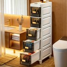 Slim Storage Cabinet With Drawers Plastic Bathroom Organizer Slim Tower On Wheel