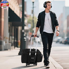 Large Rolling Dj Bag Built-in Sturdy Support Board  Gig Bag With Wheels  Dj Cabl