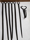 Antique Heart Wrought Iron Fireplace Hearth 6 Meat Skewers W Hanger