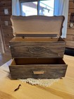Vintage Lerner Faux Wood Storage recipe sewing Box