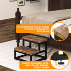 2 Step Wooden Step Stools For Adults Kids  Heavy Duty Stepping Stools Wooden Bed