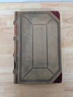 Antique 19th Century Blank Ledger Canvas Leather Bound Large Unused Record Book