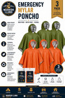 3 Pack Emergency Mylar Poncho Thermal Survival Rain Poncho Waterproof Windproof