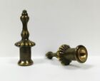 Lamp Finial-pair Of 2  Antique Brass Finish Pillar Finials-dual Thread