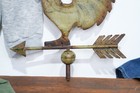 Vintage Rooster Weathervane Farmhouse Barn Finial Topper Metal Arrow Antique