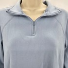 Abercrombie Kids Girls Size 15 16 1 4 Zip Mock Neck Sweatshirt Jacket Light Blue