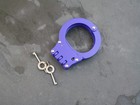 Purple Hand Cuffs Stealth Police Heavy Duty Hinge Handcuffs Nylon Sheath